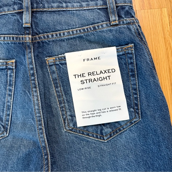 NWT FRAME The Relaxed Straight Jeans Size 25 | Low-Rise Fit | Raw Hem - Picture 11 of 11